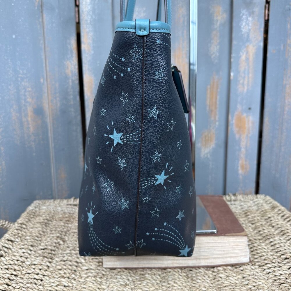 Coach Black Tote with Light Blue Star Print - Picture 7 of 16